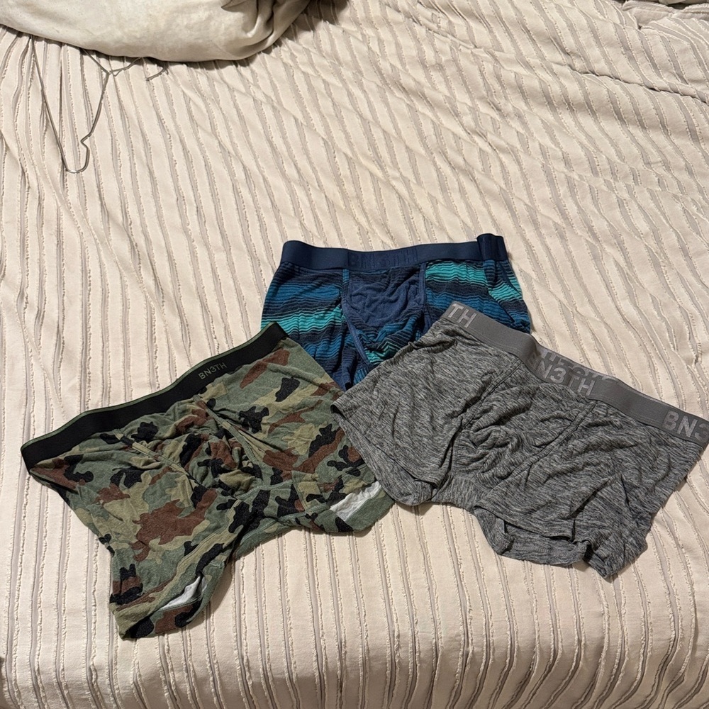 Bn3th 3 pair lot Men's Blue Boxer Briefs trunk